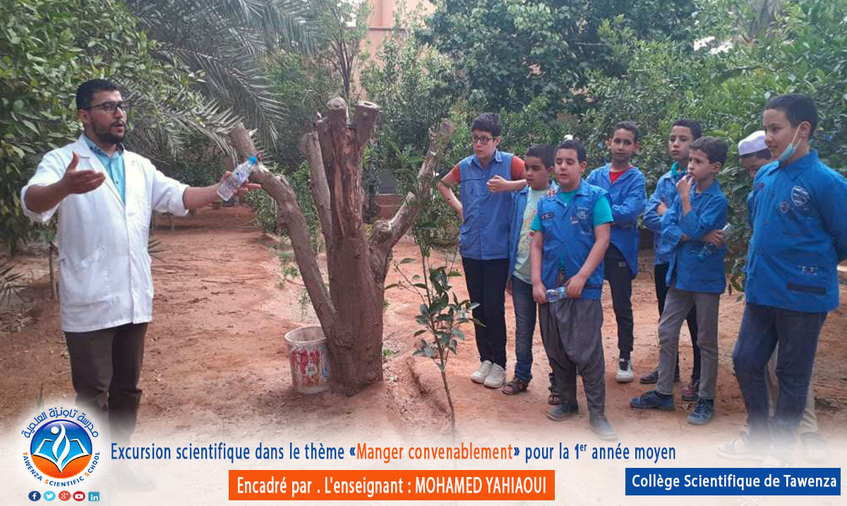 Excursion scientifique dans le thème ''Manger convenablement'' pour la 01 année moyen