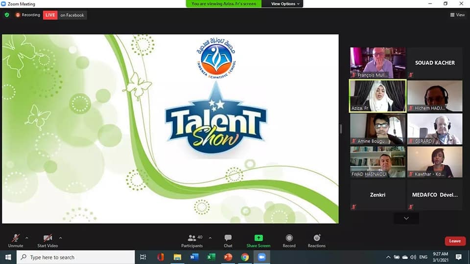 La participation de Mme MERABET Aziza en tant que speaker au Webinaire International ALINOV "L'éducation comme levier de la paix et du développement durable