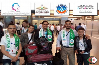 وصول الوفد الجزائري إلى العاصمة القطرية الدوحة للمشاركة في البطولة الدولية الثالثة لمناظرات المدارس 2016